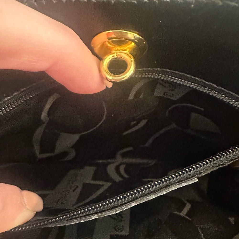 Salvatore Ferragamo Black Shoulder Bag with Gold Hardware with COA and Dust Bag - Picture 7 of 11